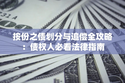 武汉按份之债划分与追偿全攻略：债权人必看法律指南